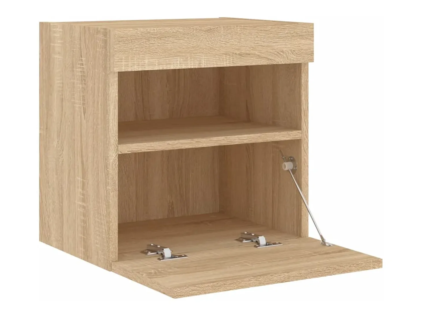 Ølstykke Mueble de TV de pared con luces LED roble Sonoma 40x30x40 cm