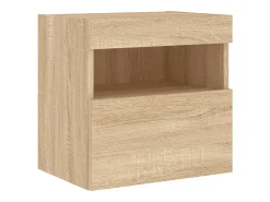 Ølstykke Mueble de TV de pared con luces LED roble Sonoma 40x30x40 cm