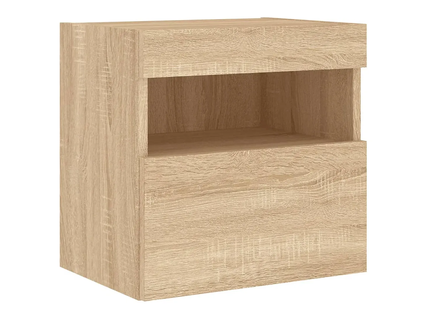 Ølstykke Mueble de TV de pared con luces LED roble Sonoma 40x30x40 cm