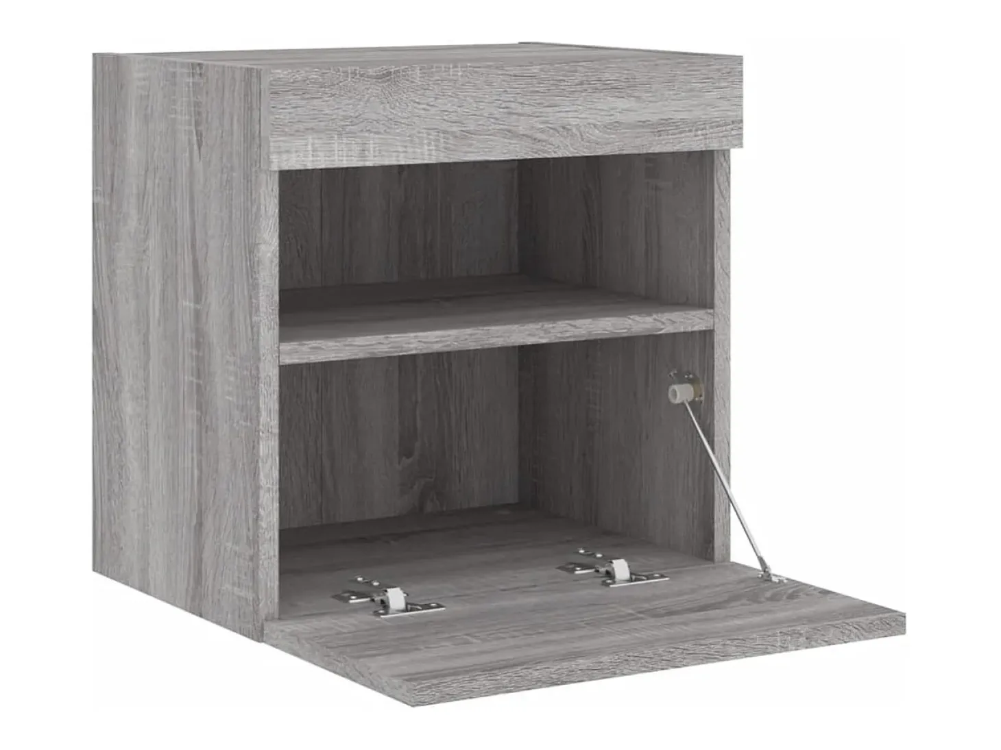 Ølstykke Mueble de TV de pared con luces LED gris Sonoma 40x30x40 cm