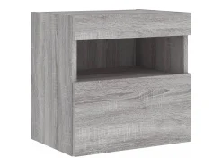 Ølstykke Mueble de TV de pared con luces LED gris Sonoma 40x30x40 cm