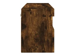 Ølstykke Mueble de TV de pared con luces LED roble ahumado 60x30x40 cm