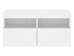 Ølstykke Mueble de TV de pared con luces LED blanco 80x30x40 cm