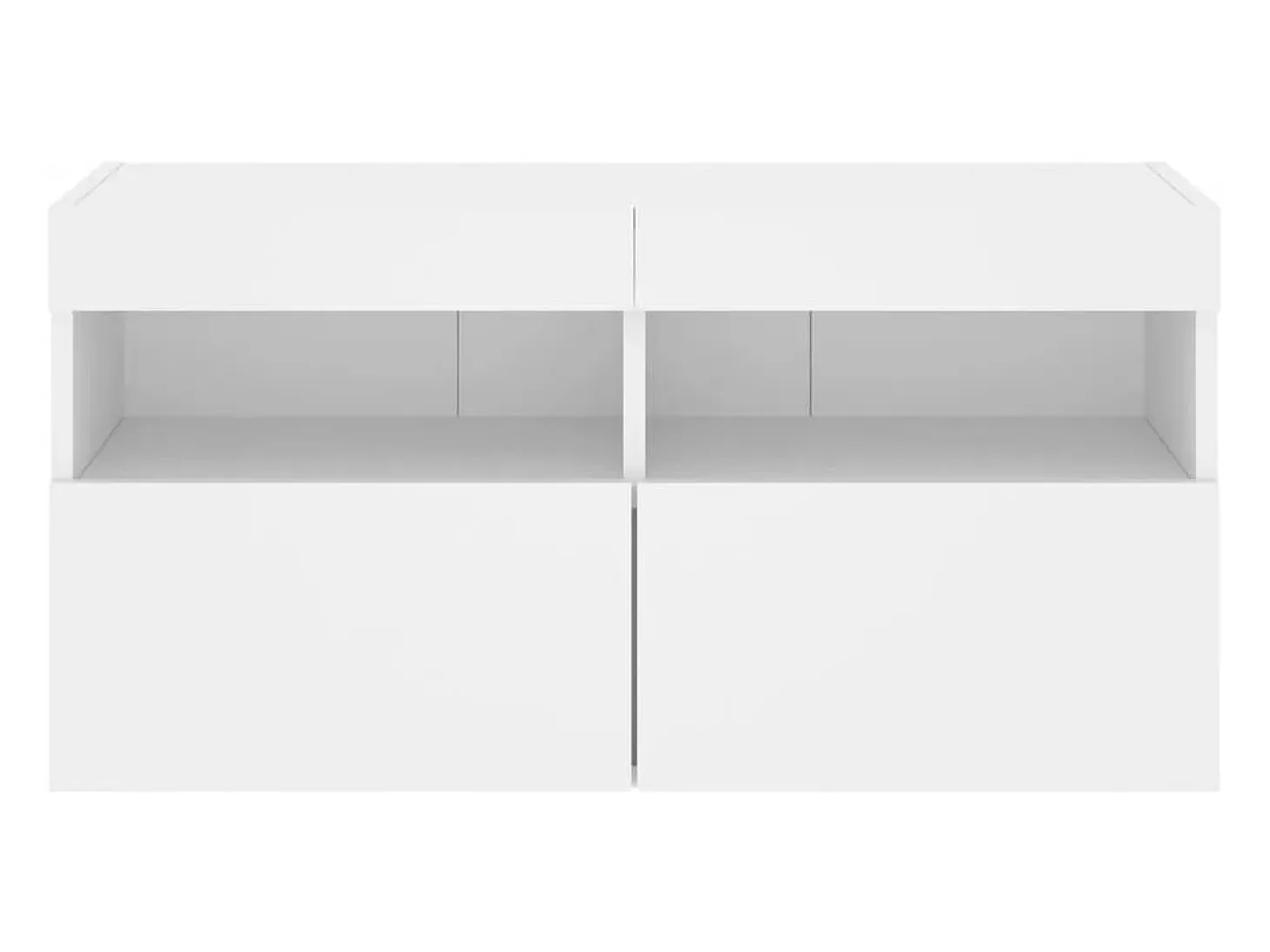 Ølstykke Mueble de TV de pared con luces LED blanco 80x30x40 cm