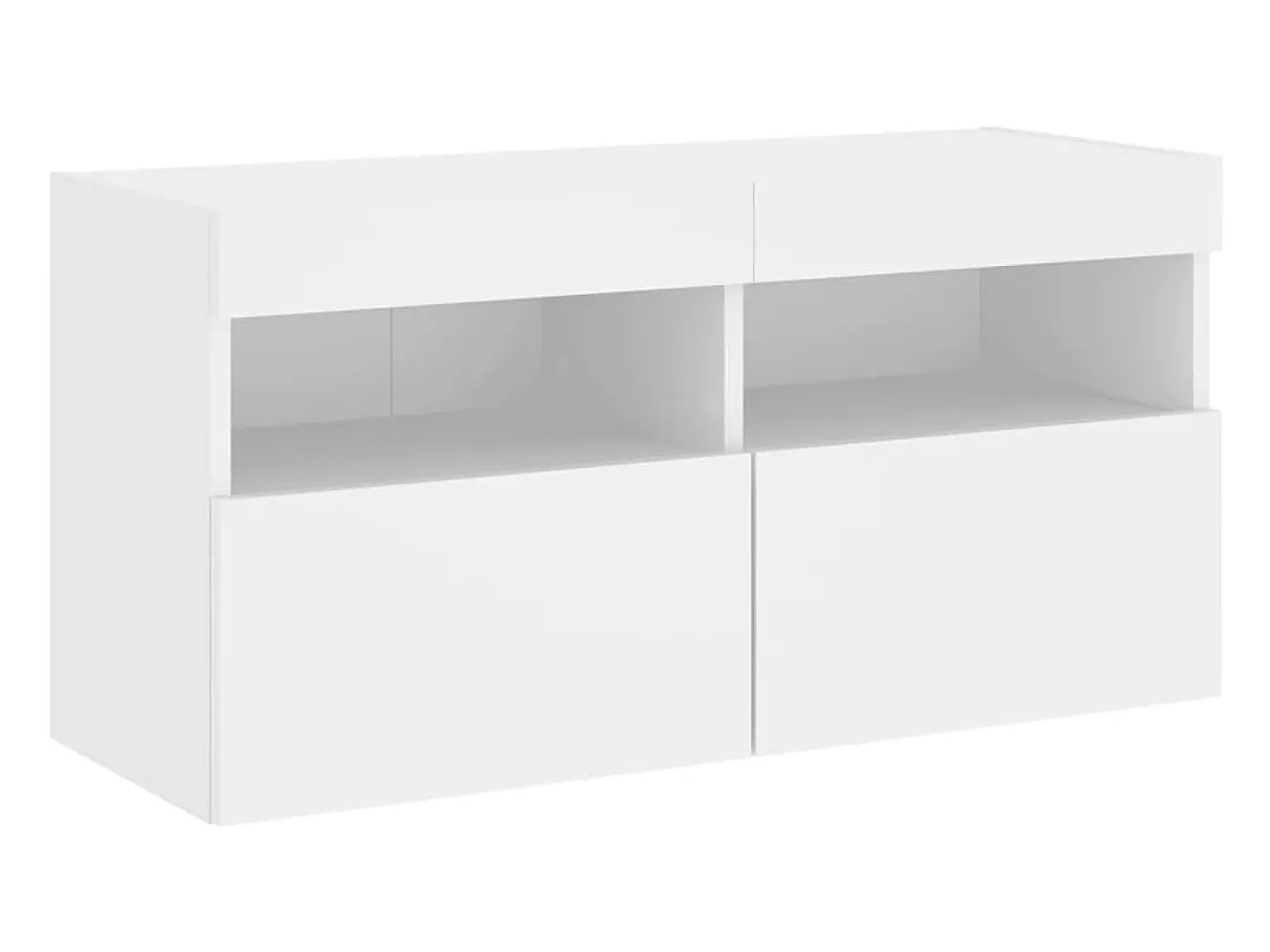 Ølstykke Mueble de TV de pared con luces LED blanco 80x30x40 cm