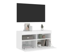 Ølstykke Mueble de TV de pared con luces LED blanco 80x30x40 cm