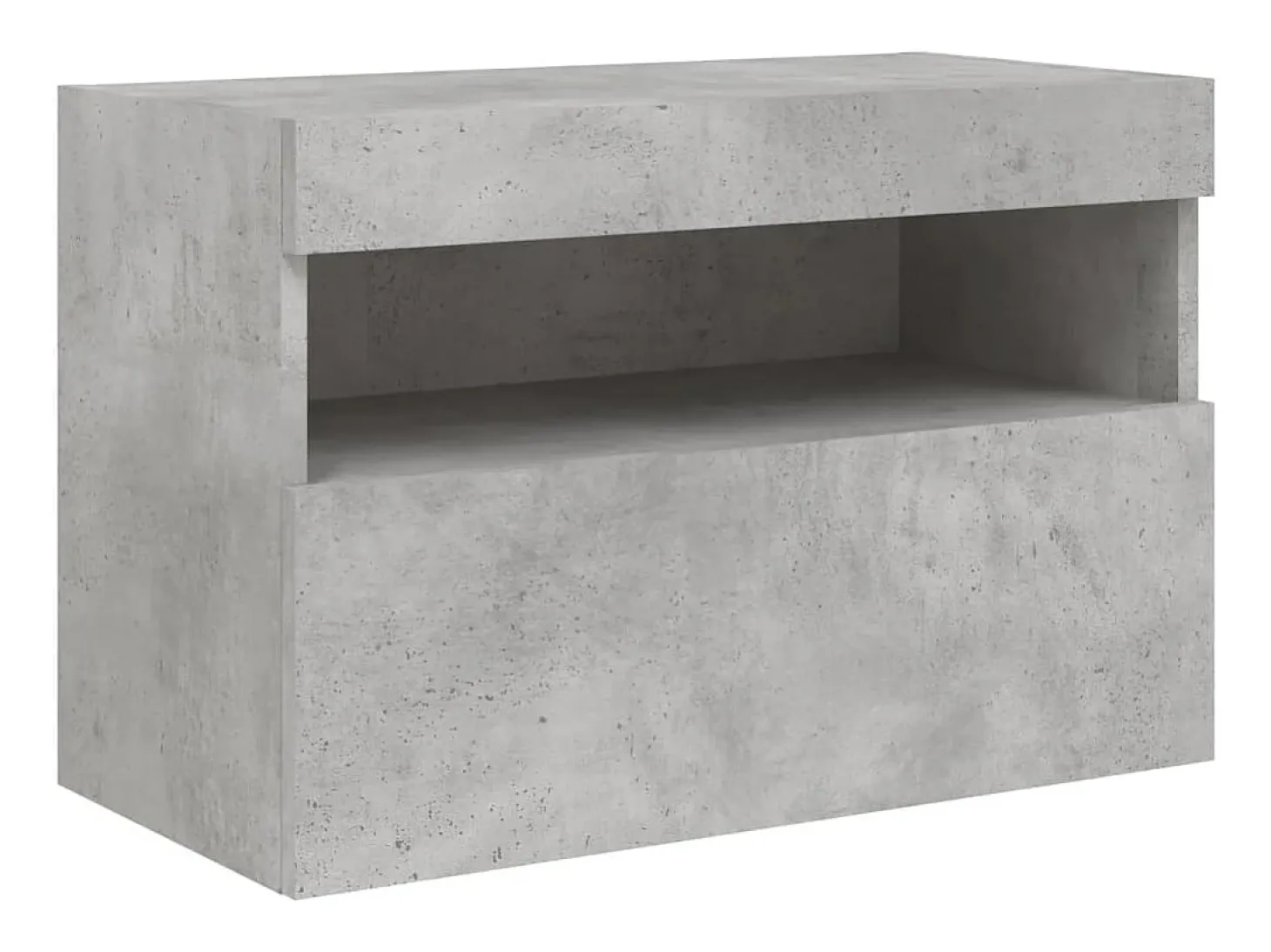 Ølstykke Mueble de TV de pared con luces LED gris hormigón 60x30x40 cm