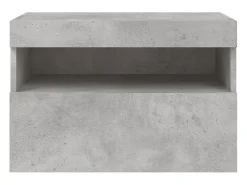 Ølstykke Mueble de TV de pared con luces LED gris hormigón 60x30x40 cm