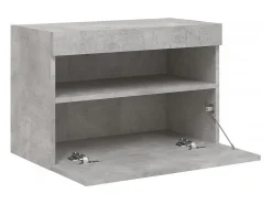 Ølstykke Mueble de TV de pared con luces LED gris hormigón 60x30x40 cm