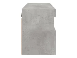 Ølstykke Mueble de TV de pared con luces LED gris hormigón 60x30x40 cm