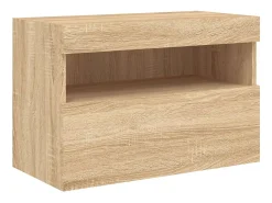 Ølstykke Mueble de TV de pared con luces LED roble Sonoma 60x30x40 cm