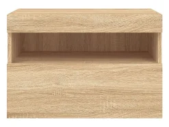 Ølstykke Mueble de TV de pared con luces LED roble Sonoma 60x30x40 cm