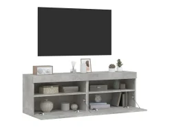 Ølstykke Muebles TV de pared luces LED 2 uds gris hormigón 60x30x40 cm