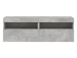Ølstykke Muebles TV de pared luces LED 2 uds gris hormigón 60x30x40 cm