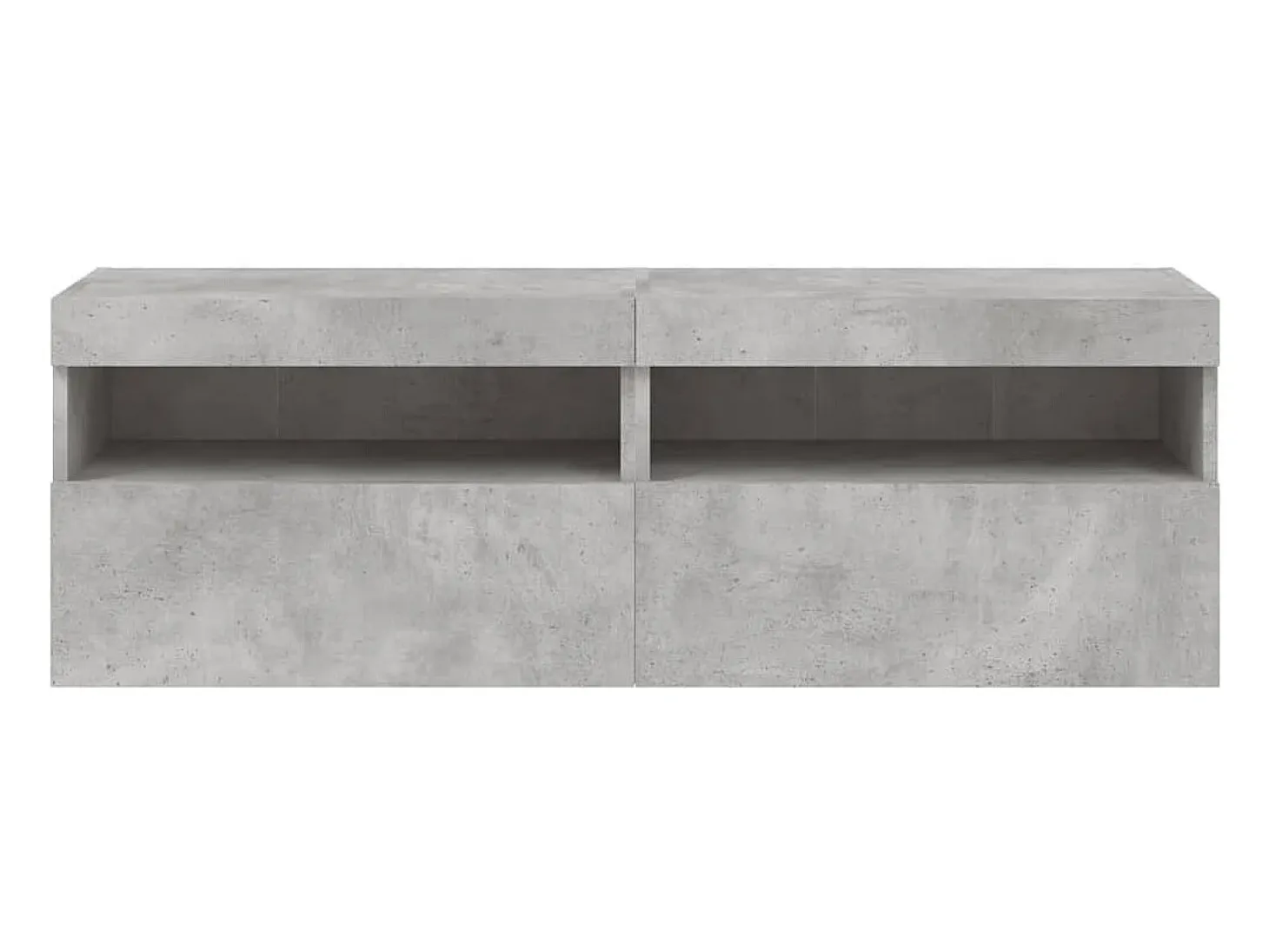 Ølstykke Muebles TV de pared luces LED 2 uds gris hormigón 60x30x40 cm