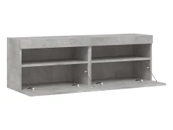 Ølstykke Muebles TV de pared luces LED 2 uds gris hormigón 60x30x40 cm