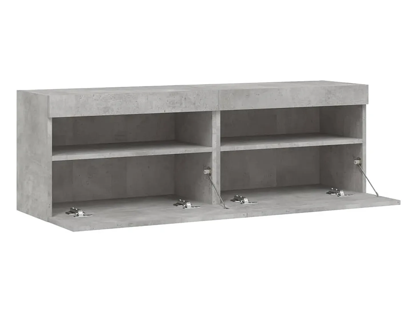 Ølstykke Muebles TV de pared luces LED 2 uds gris hormigón 60x30x40 cm