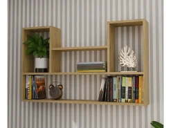LULU - Librería colgante - Estante de pared - 100x60x16 cm - Almacenamiento de pared de salón