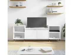 Malik Blake Mueble para TV madera contrachapada blanco 160x35x55 cm