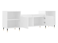 Malik Blake Mueble para TV madera contrachapada blanco 160x35x55 cm
