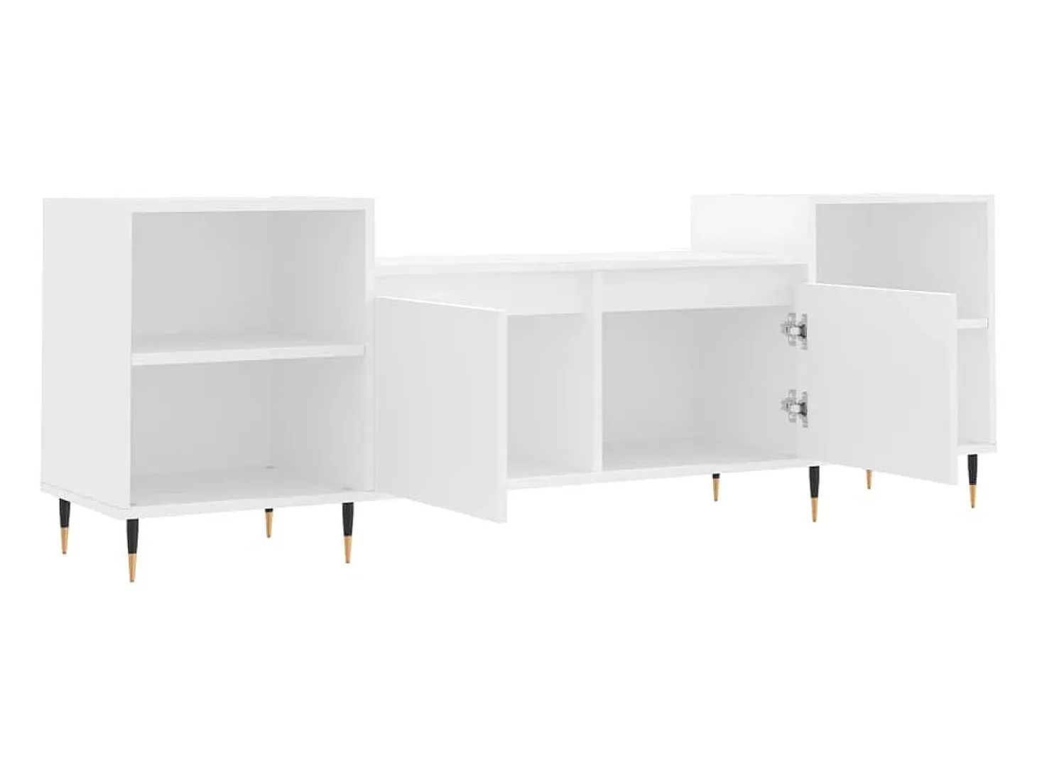 Malik Blake Mueble para TV madera contrachapada blanco 160x35x55 cm