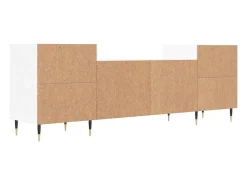 Malik Blake Mueble para TV madera contrachapada blanco 160x35x55 cm