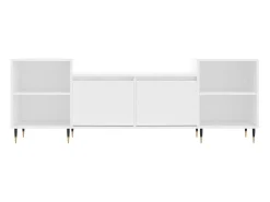 Malik Blake Mueble para TV madera contrachapada blanco 160x35x55 cm