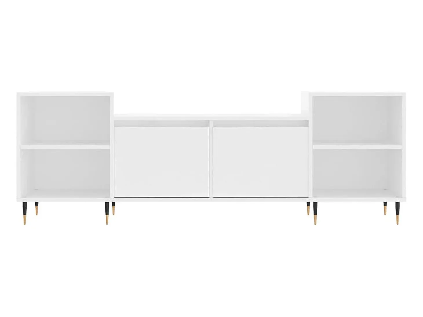 Malik Blake Mueble para TV madera contrachapada blanco 160x35x55 cm