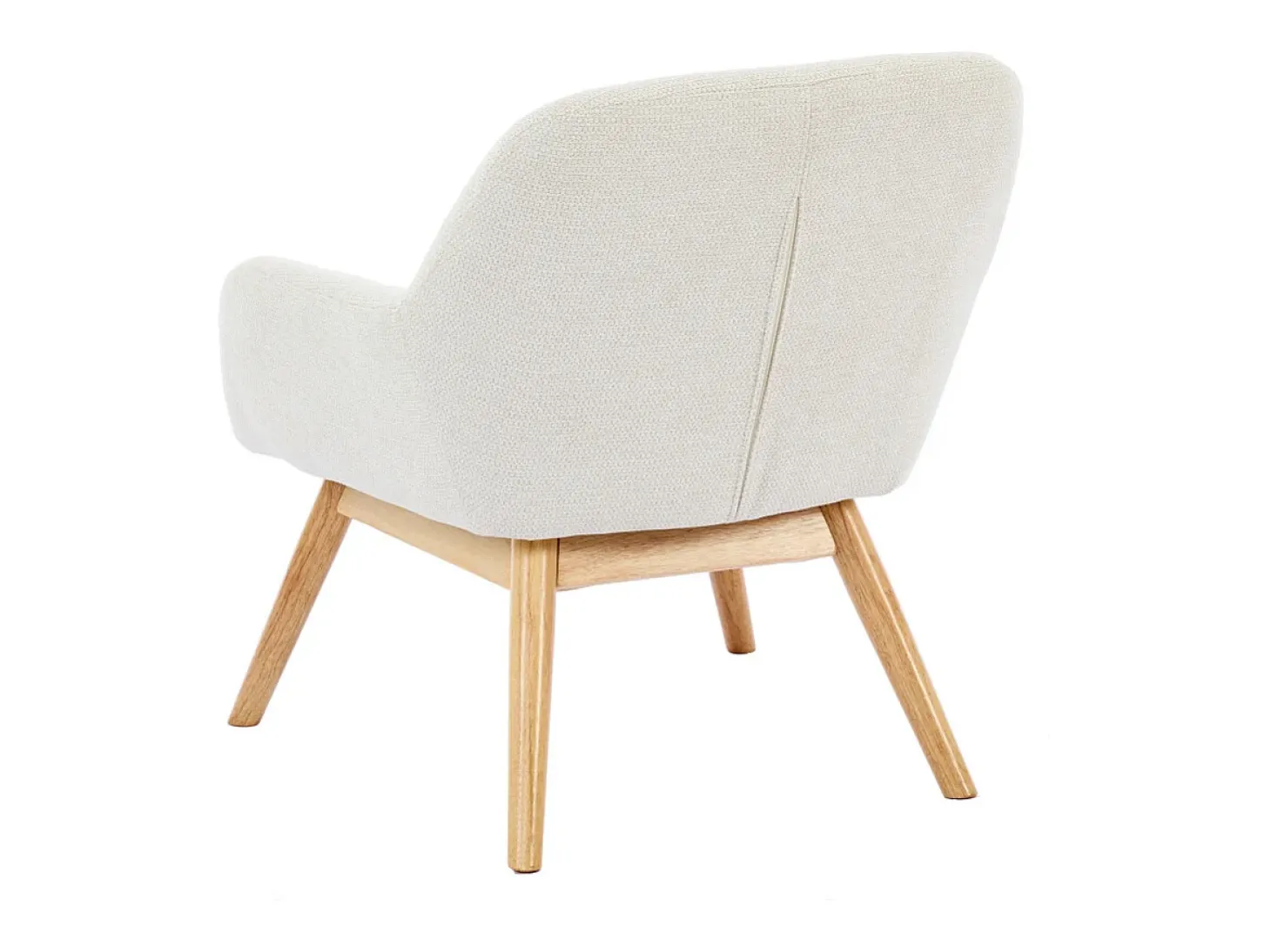 MALMO-Sillón de madera natural y tela Trendy Beige