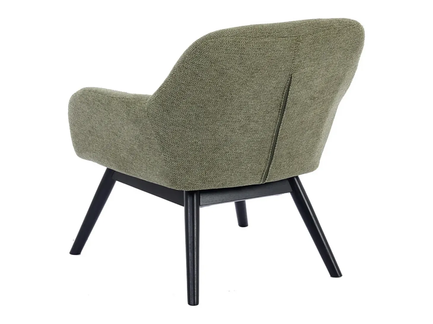 MALMO-Sillón de madera negra y tela Trendy Sauge