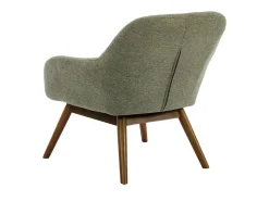 MALMO-Sillón de madera patinada nogal y tejido Trendy Sauge