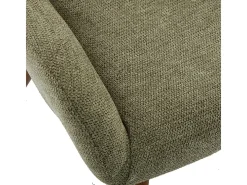 MALMO-Sillón de madera patinada nogal y tejido Trendy Sauge