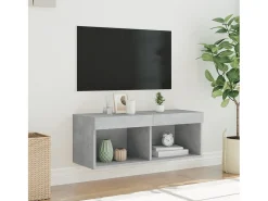 Mano Mueble para TV con luces LED gris hormigón 80x30x30 cm