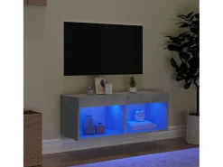 Mano Mueble para TV con luces LED gris hormigón 80x30x30 cm