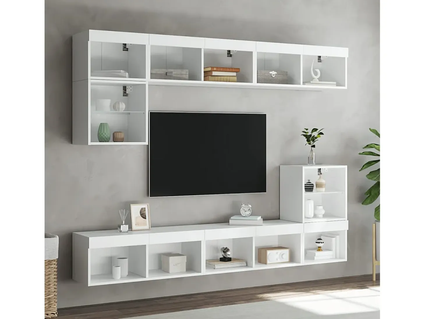 Mano Mueble para TV con luces LED blanco 80x30x30 cm