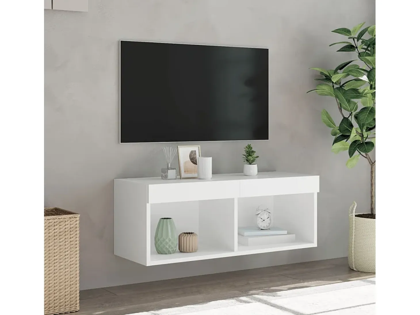 Mano Mueble para TV con luces LED blanco 80x30x30 cm