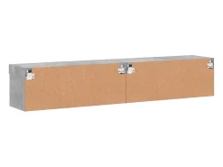 Mano Muebles de TV con luces LED 2 uds gris hormigón 80x30x30 cm