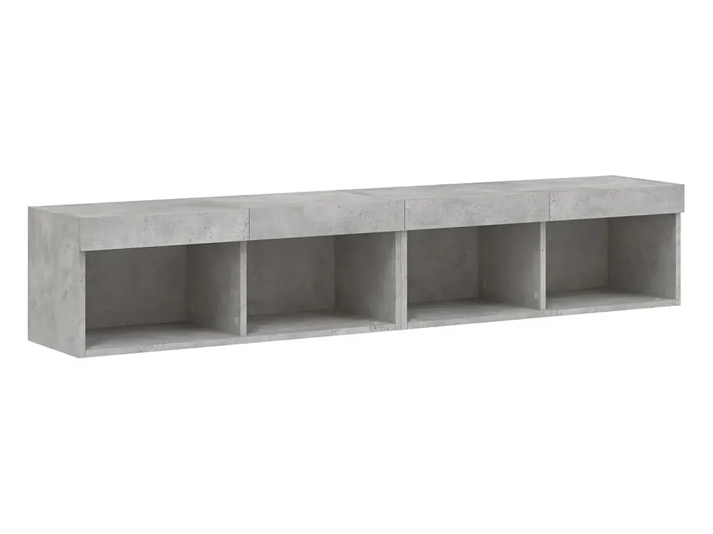 Mano Muebles de TV con luces LED 2 uds gris hormigón 80x30x30 cm