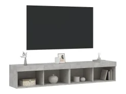 Mano Muebles de TV con luces LED 2 uds gris hormigón 80x30x30 cm