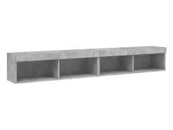 Mano Muebles de TV con luces LED 2 uds gris hormigón 100x30x30 cm