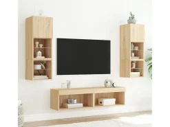 Mano Muebles para TV con luces LED 2 uds roble Sonoma 60x30x30 cm