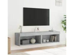 Mano Muebles para TV con luces LED 2 uds gris hormigón 60x30x30 cm
