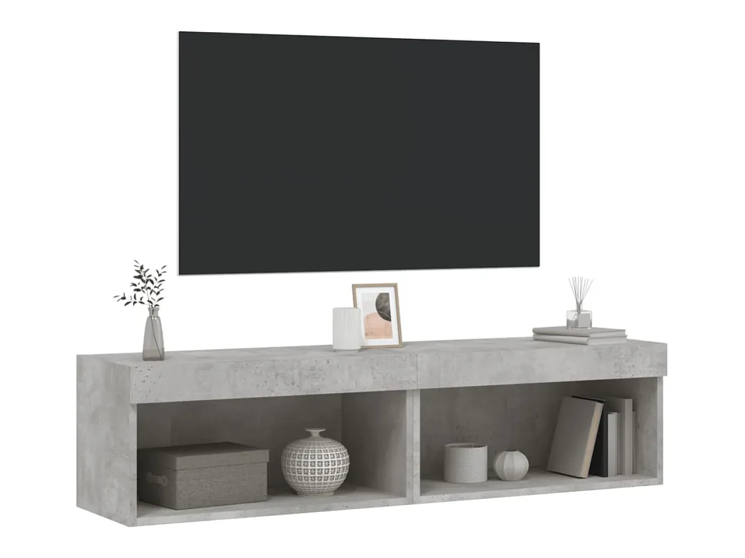 Mano Muebles para TV con luces LED 2 uds gris hormigón 60x30x30 cm