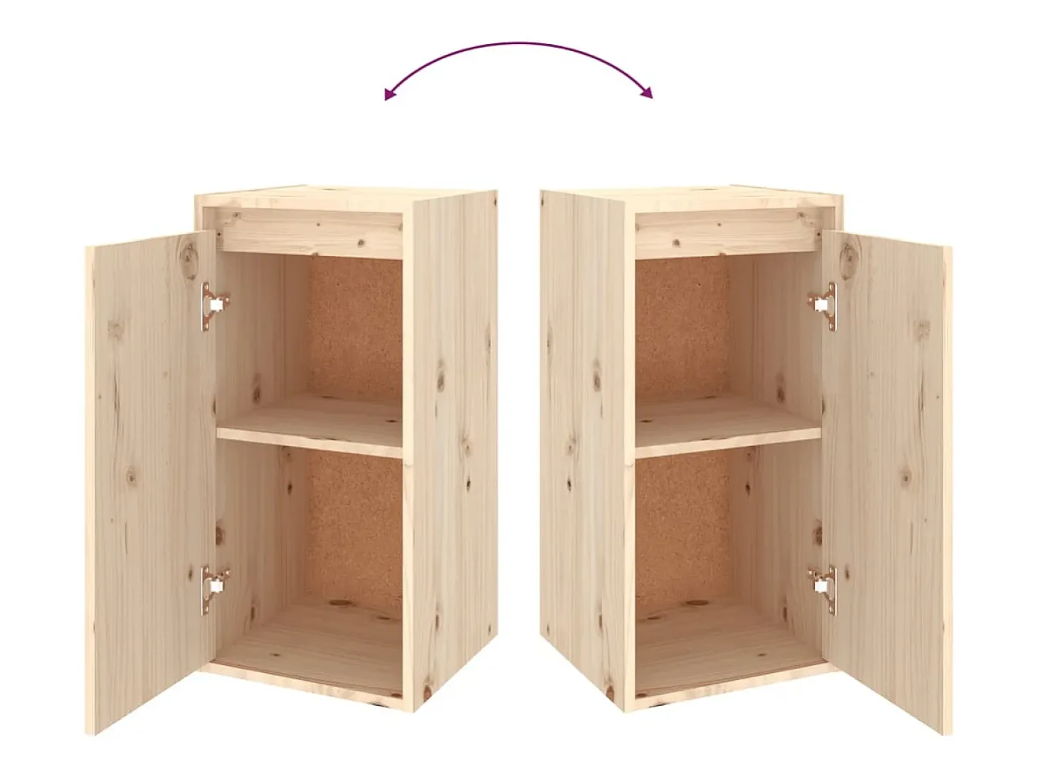 Marc-Jean-Claude Muebles para TV 2 piezas madera maciza de pino