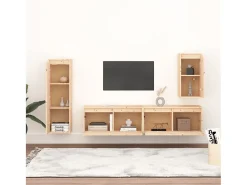 Marc-Jean-Claude Muebles para TV 2 piezas madera maciza de pino