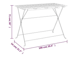 Marc-Joseph-Paul Mesa de cafetería plegable madera acacia y acero 100x54x71 cm