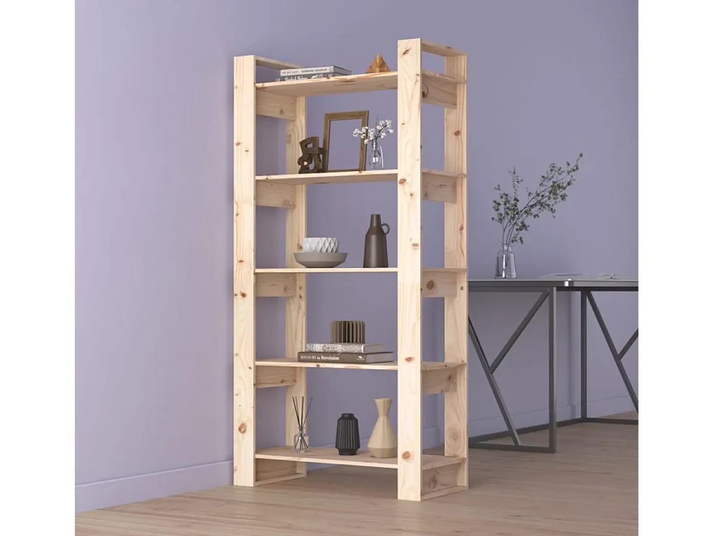 Marie-Pauline Librero/Biblioteca 80x35x160 cm Madera Maciza