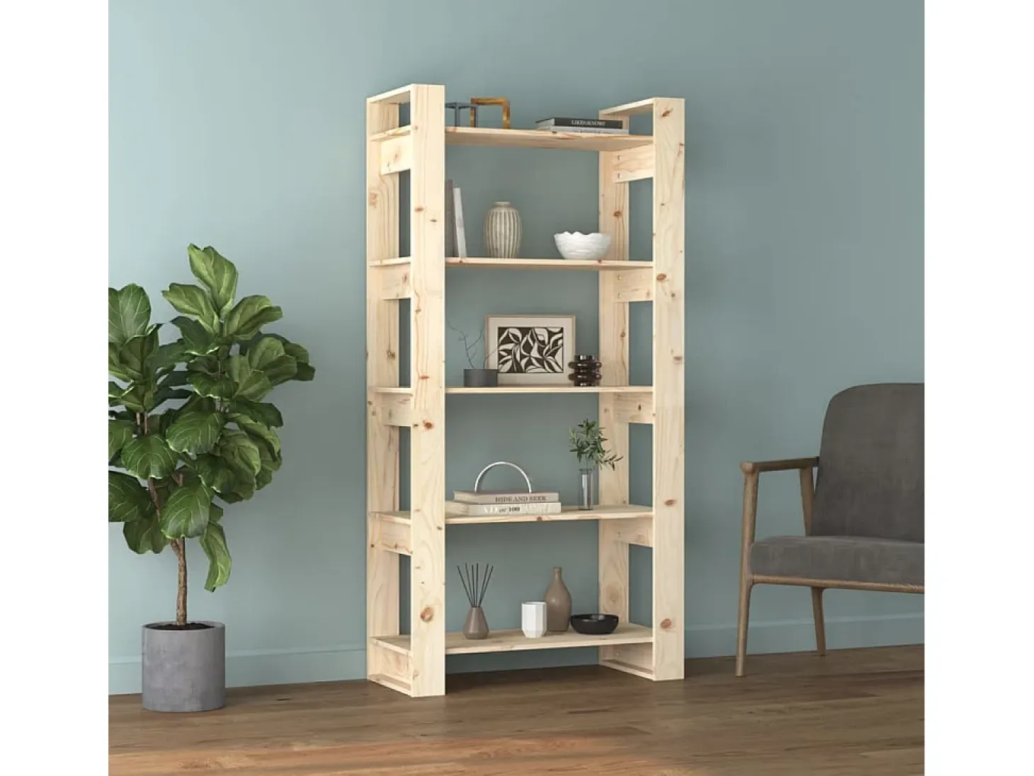 Marie-Pauline Librero/Biblioteca 80x35x160 cm Madera Maciza