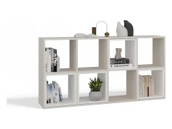MARION - Estantería modular con 8 cubos - Librería con 8 compartimentos - 147x30x75 cm - Muebles de almacenaje