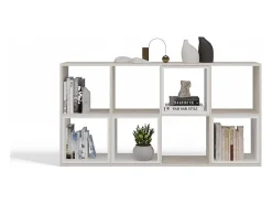 MARION - Estantería modular con 8 cubos - Librería con 8 compartimentos - 147x30x75 cm - Muebles de almacenaje